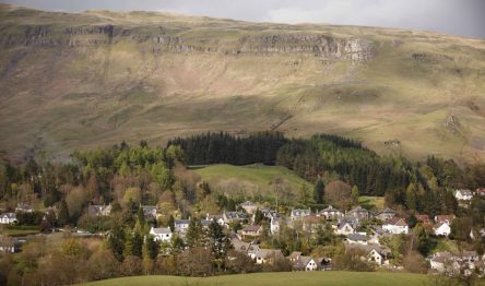 Village of Strathblane with the Campsie Fells in the background